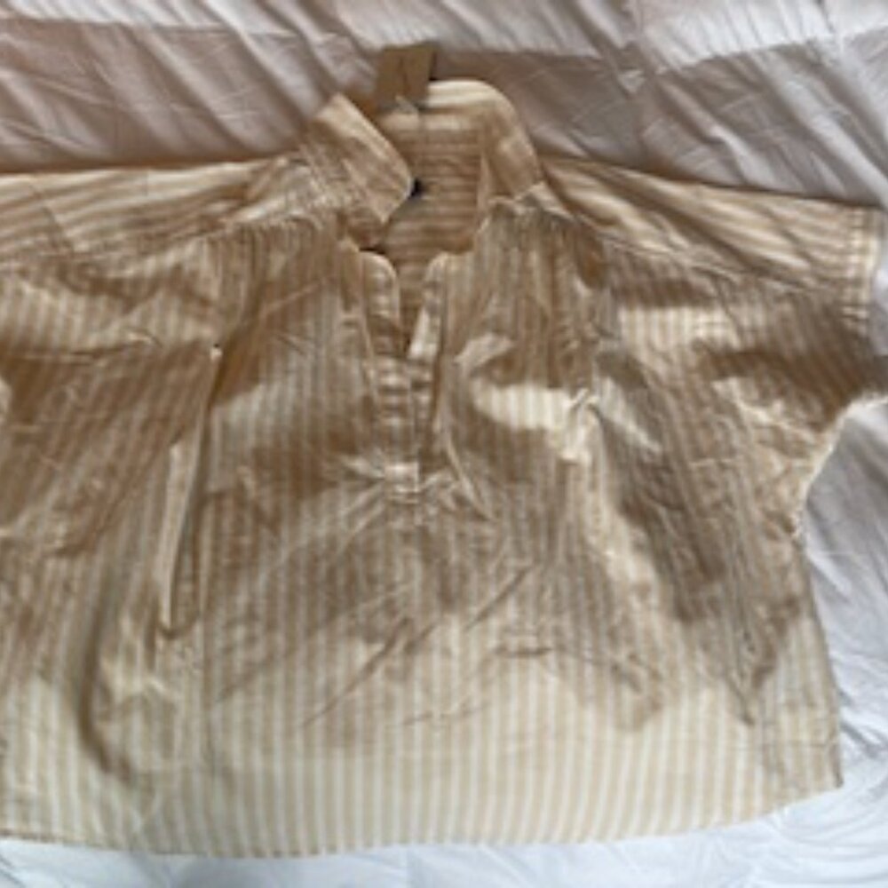 Light yellow and white oversized shirt